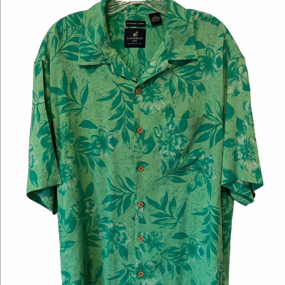 Hawaiian Caribbean Joe Green Button Down Large